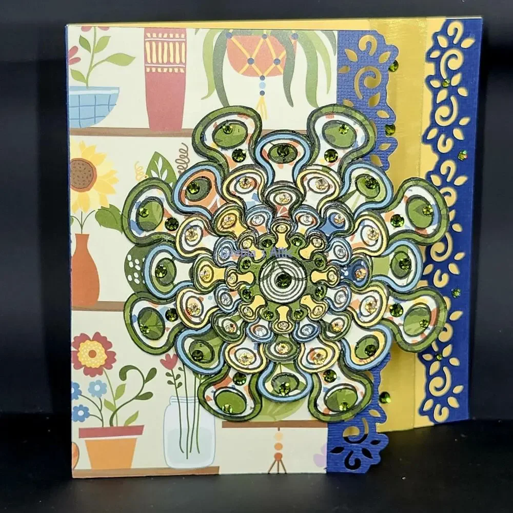 Handmade Dimensional Card - Generic - Birthday - Miss You - Hello - Navy Garden